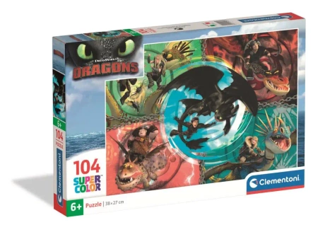 Puzzle 104 Super Kolor How To Train Your Dragon - Clementoni