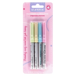 Marker akrylowy w pędzelku pastel 4 kolory - STARPAK