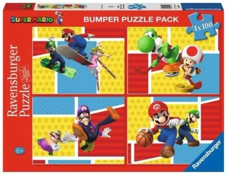Puzzle 4x100 Super Mario - Ravensburger