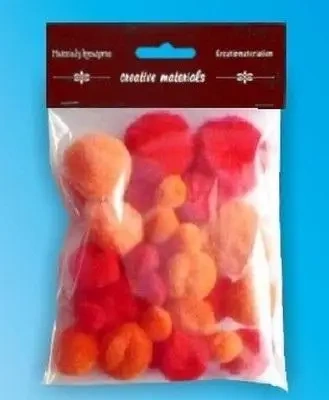 Pompony tonacyjne czerw.-pom. 15-40mm 30szt - Galeria Hobby