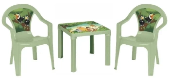 Stolik i dwa krzesła pastel zielony - 3toysm