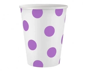 Kubeczki papierowe Groszki lawendowe 250ml 6szt. - Godan