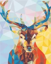Malowanie po numerach - Jeleń w mozaice 40x50cm - ArtiFly