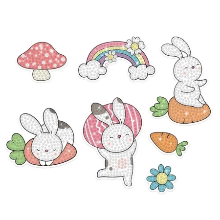 Haft diamentowy - naklejki wesoły króliczek - Dalprint