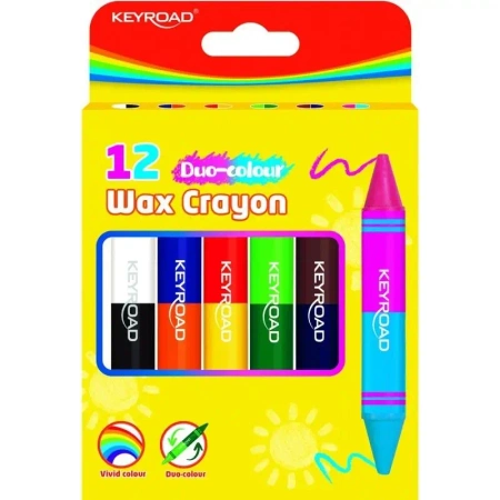 Kredki woskowe dwustronne 6szt = 12 kolorów - Keyroad