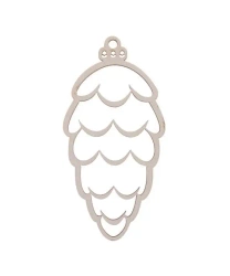 Bombka drewniana Szyszka 3szt biała - Cresco