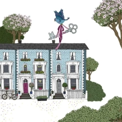 Karnet Swarovski kwadrat CL2412 Niebieski dom - Clear Creations