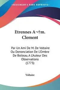Etrennes A m. Clement - Voltaire