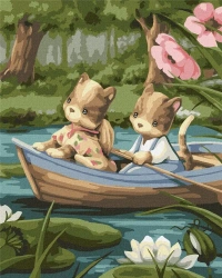 Malowanie po numerach - Na łódce 40x50cm - Ideyka