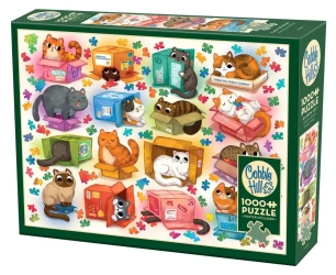 Puzzle 1000 Koty i kartony 113763 - Cobble Hill