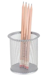 Kubek przybornik okrągły duży srebrny - NET