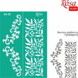 Szablon samoprzylepny wielokrotnego użytku ornamenty roślinne 21x29.7 cm - ROSA