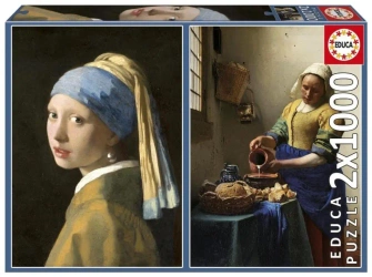 Puzzle 2x1000 Dziewczyna z perłą Mleczarka Vermeer - Educa