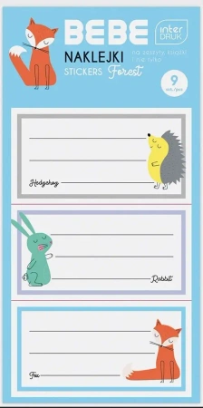 Naklejki na zeszyty B&B Pastel 9 naklejek - INTERDRUK