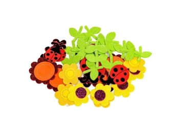 Naklejki z pianki - kwiatki i biedronki 32szt - Brewis