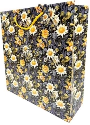 Torebka ozdobna matowa 35x37x12cm Kwiaty - Fresh