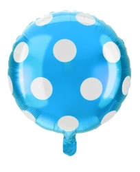 Balon foliowy kropki niebieski - Arpex