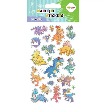 Naklejki 3D Puffy Dino 10x20cm HAPPY COLOR - GDD