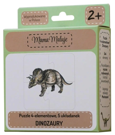 Puzzle 4-elementowe Dinozaury - Mama Maluje