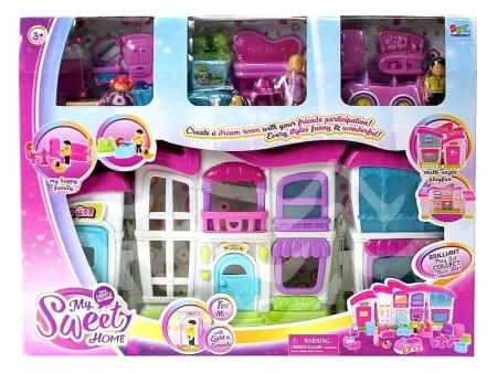 Domek dla lalek z figurkami i meblami światło dźwięk - ADAR