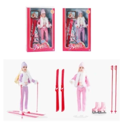 Lalka z nartami i łyżwami - SWEDE