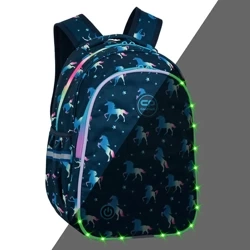 Plecak 2-komorowy Coolpack Jimmy LED Blue Unicorn - PATIO