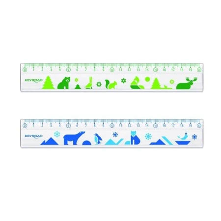 Linijka plastikowa transparentna z nadrukiem 20cm - Keyroad