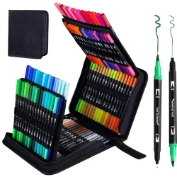 Markery dwustronne wodoodporne 120szt - Leantoys