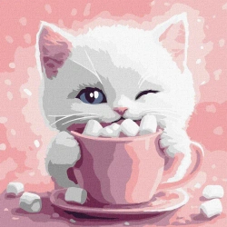 Malowanie po numerach -Kakao dla kota 3 Kids 30x30 - Ideyka