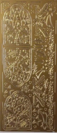 Stiker ażurowy 10x23cm złoty - Galeria Hobby