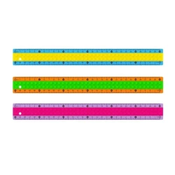 Linijka plastikowa w kształcie klocka 30cm MIX - Keyroad