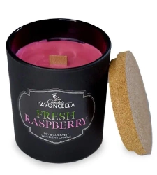 Świeczka sojowa Fresh Raspberry czarna 135g - Pavoncella