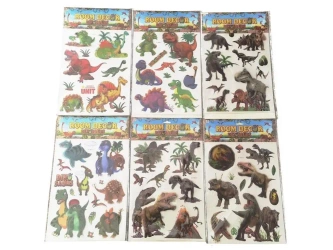 Naklejki 3d na ścianę z dinozaurami 49x30cm MIX - OneDollar