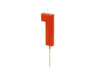 Świeczka urodzinowa 1 czerwona 6cm - PartyDeco