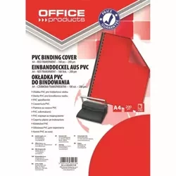 Okładki do bindowania A4 PCV 200mikr czerwone 100s - Office