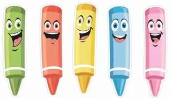 Dekoracje okienne dwustronne - Kredki 01 5szt - LearnHow