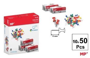 Kolorowe pinezki 11mm 10x50szt - MP Main Paper