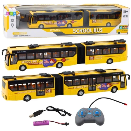 Trolejbus przegubowy RC 1:32 zółty - Leantoys