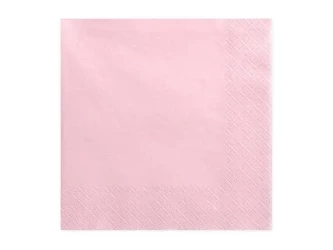Serwetki trójwarstwowe rózowe 33x33cm 20szt - PartyDeco