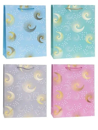 Torebka ozdobna 18x23x8cm hot-stamp mix ROZETTE