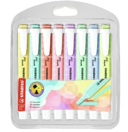 Zakreślacz Swing Cool pastel 8 kolorów - Stabilo
