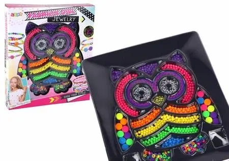 Zestaw do robienia biżuterii DIY sówka 3000el. - Leantoys