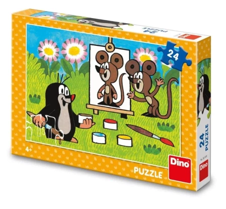 Puzzle Krecik maluje portret 24el - Dino Toys