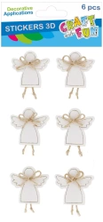 Ozdoba Bn Naklejki 3d Aniolki 6szt Cf Pbh 12/144