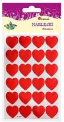 Naklejki papierowe serca 16x18mm czerwone 240szt - Titanum