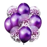 Zestaw balonów metalik z konfetti FIOLET - ANTELLA