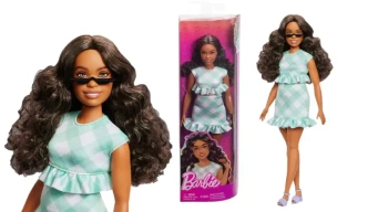 Barbie Fashionistas Lalka Sukienka Zielona Kratka Hyt96