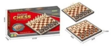 Szachy 2w1 magnetyczne 30x30x2,5cm - Madej