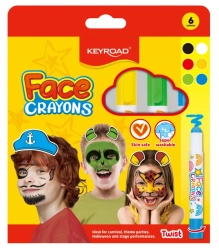 Farby do malowania twarzy 6 kolorów - Keyroad