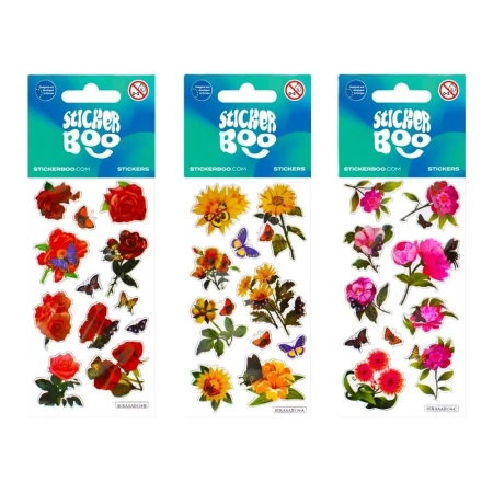 Naklejki Sticker BOO silver Kwiaty mix